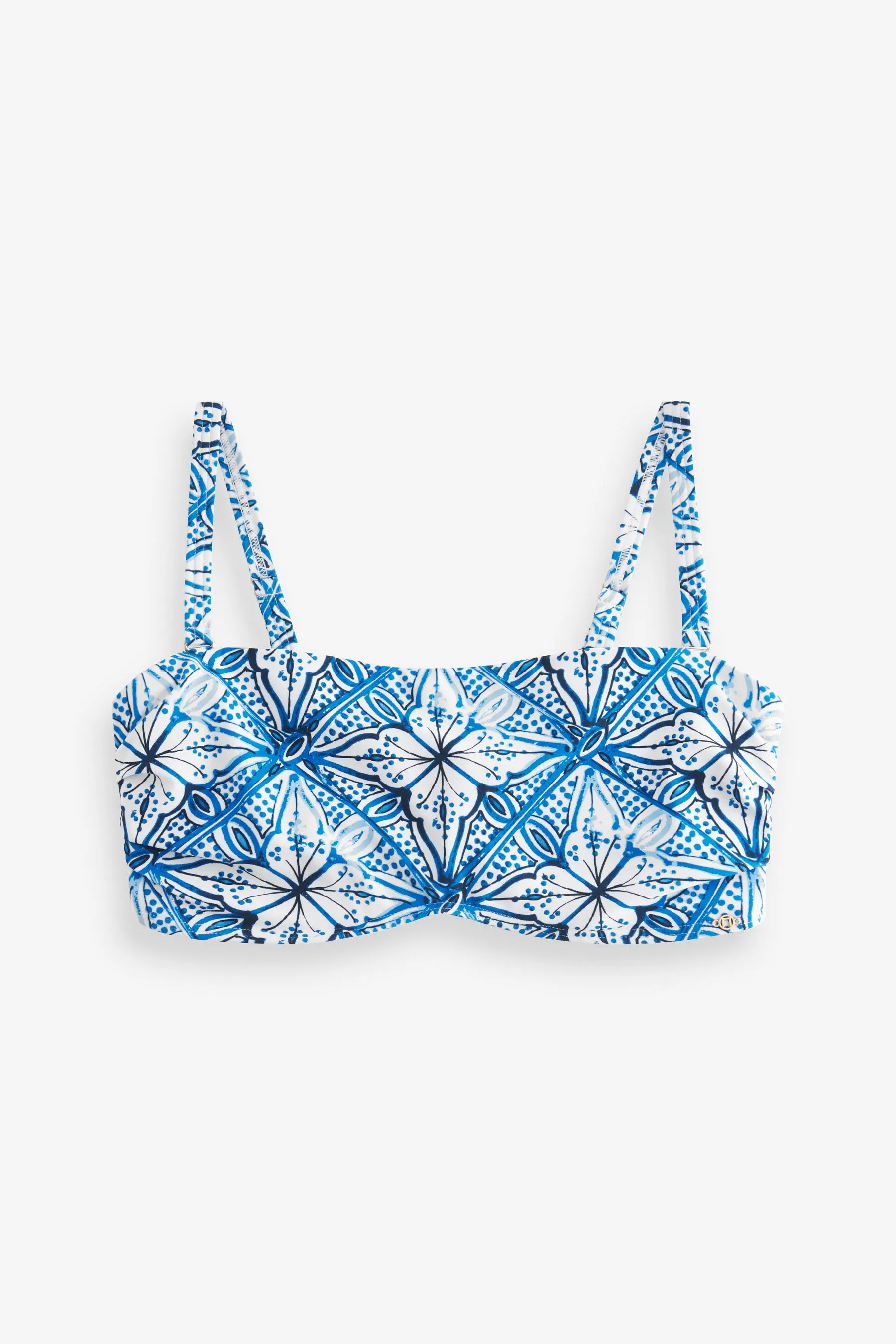 Top bikini contenitivo non imbottito a fascia DD+