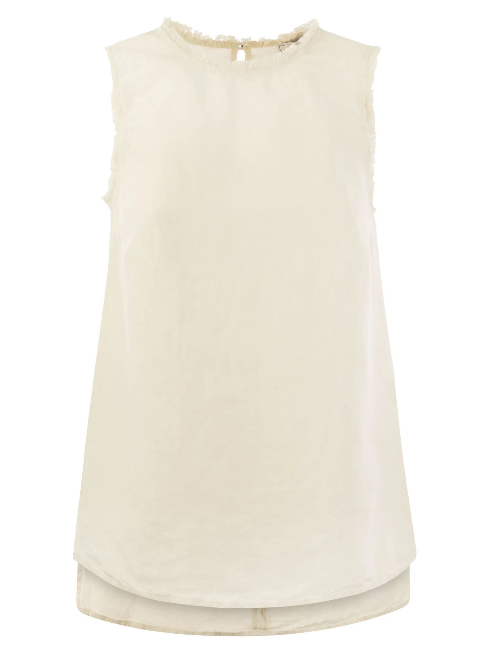 Top in lino senza maniche