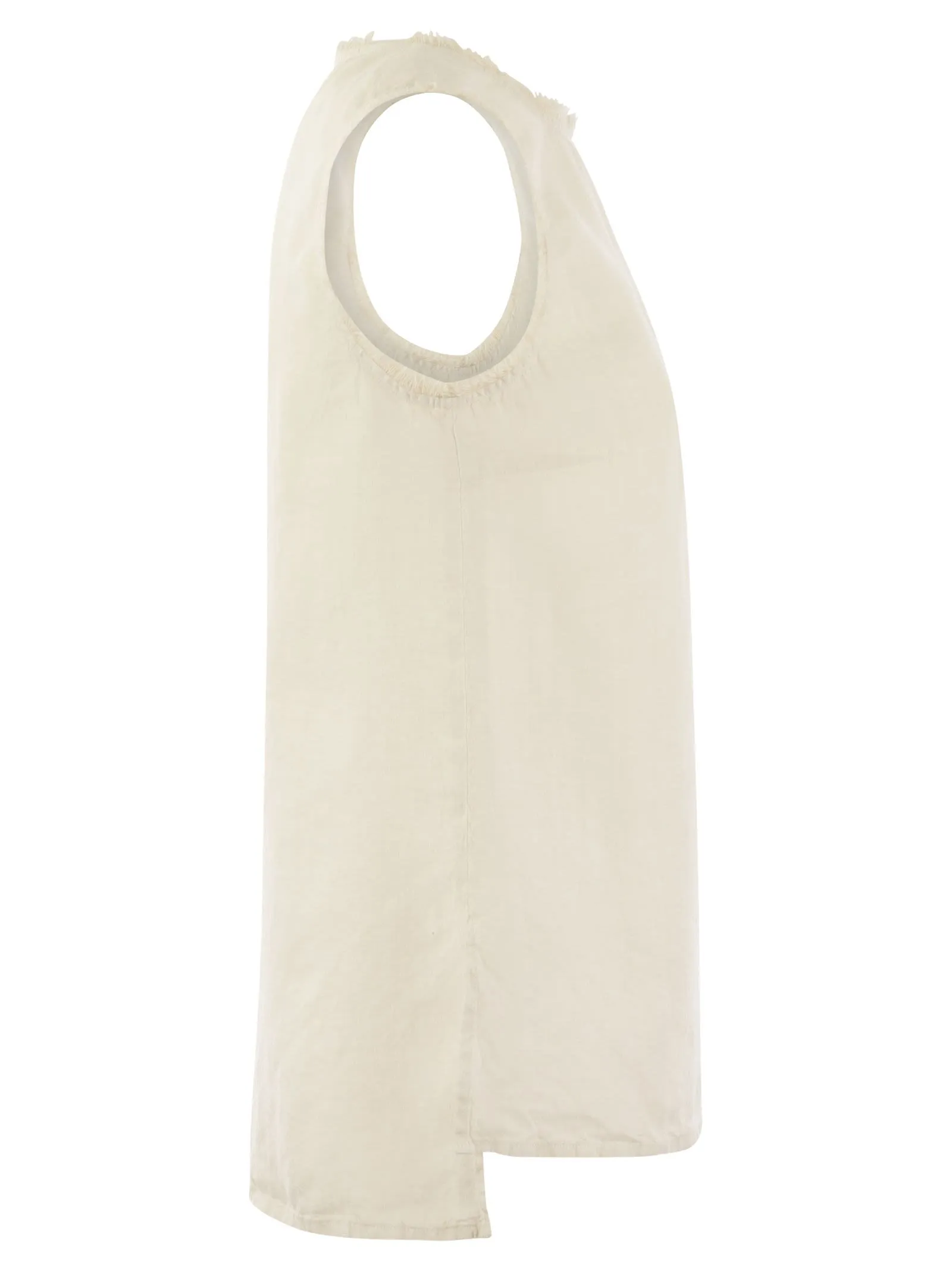 Top in lino senza maniche