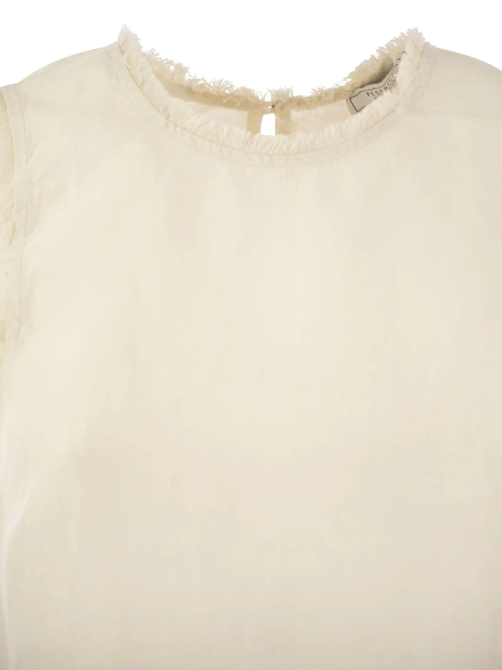 Top in lino senza maniche