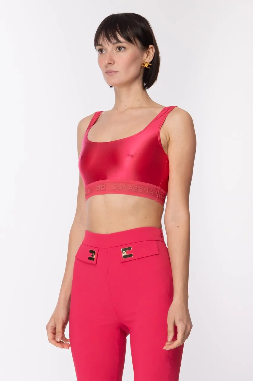 Top in lycra lucida Fuxia