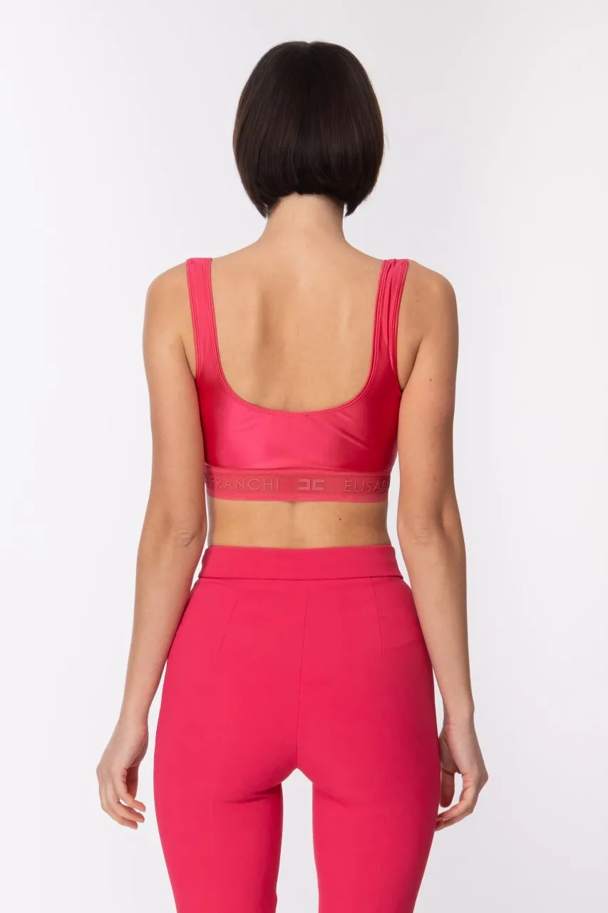 Top in lycra lucida Fuxia