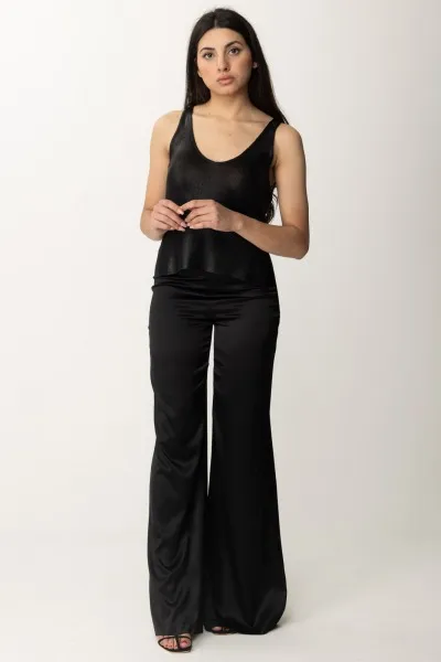 Top in viscosa lucida Nero