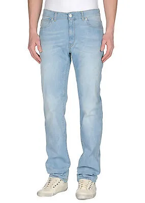 TRUSSARDI JEANS Jeans lavaggio chiaro gamba regular su coscia e fondo