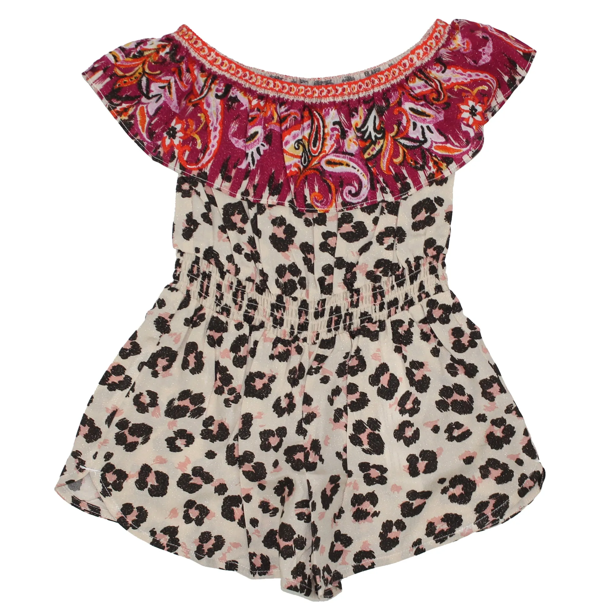 Twin Set tuta bambina stampa animalier in viscosa