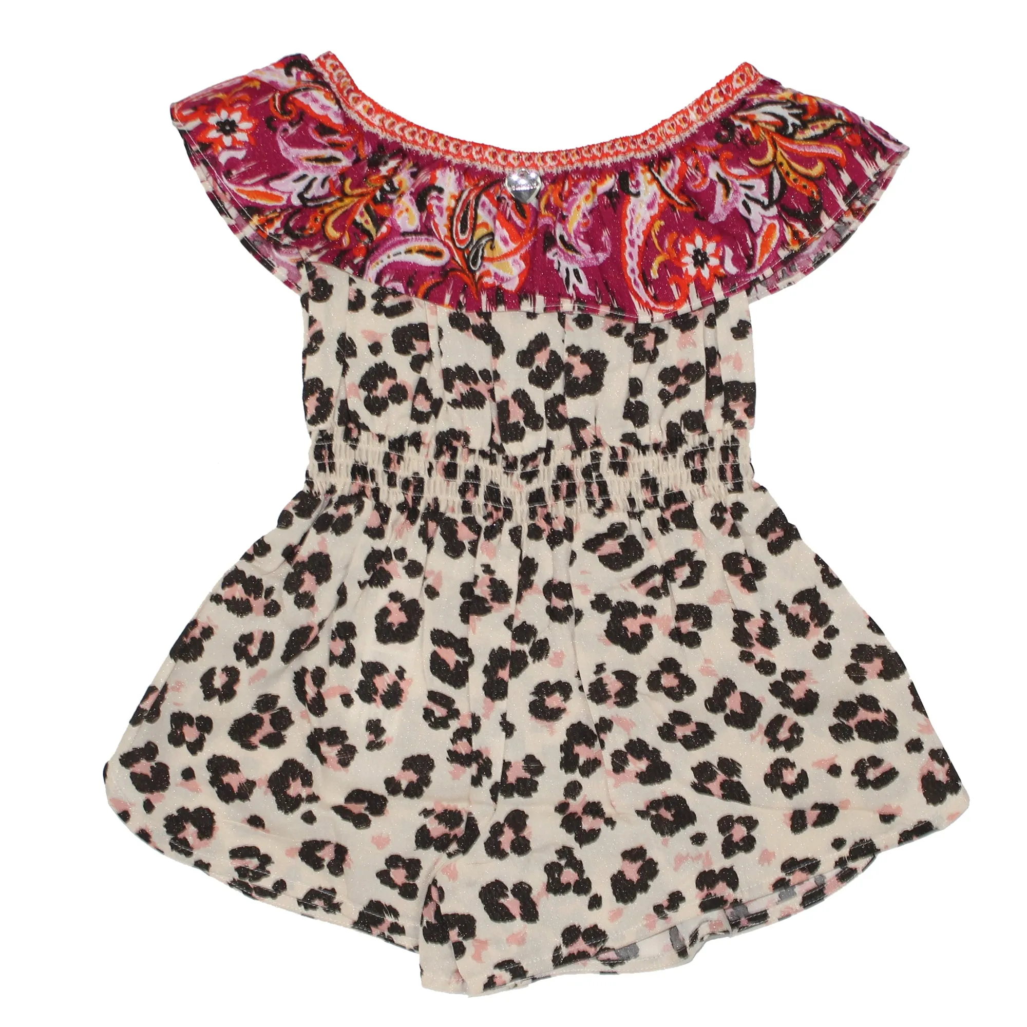 Twin Set tuta bambina stampa animalier in viscosa