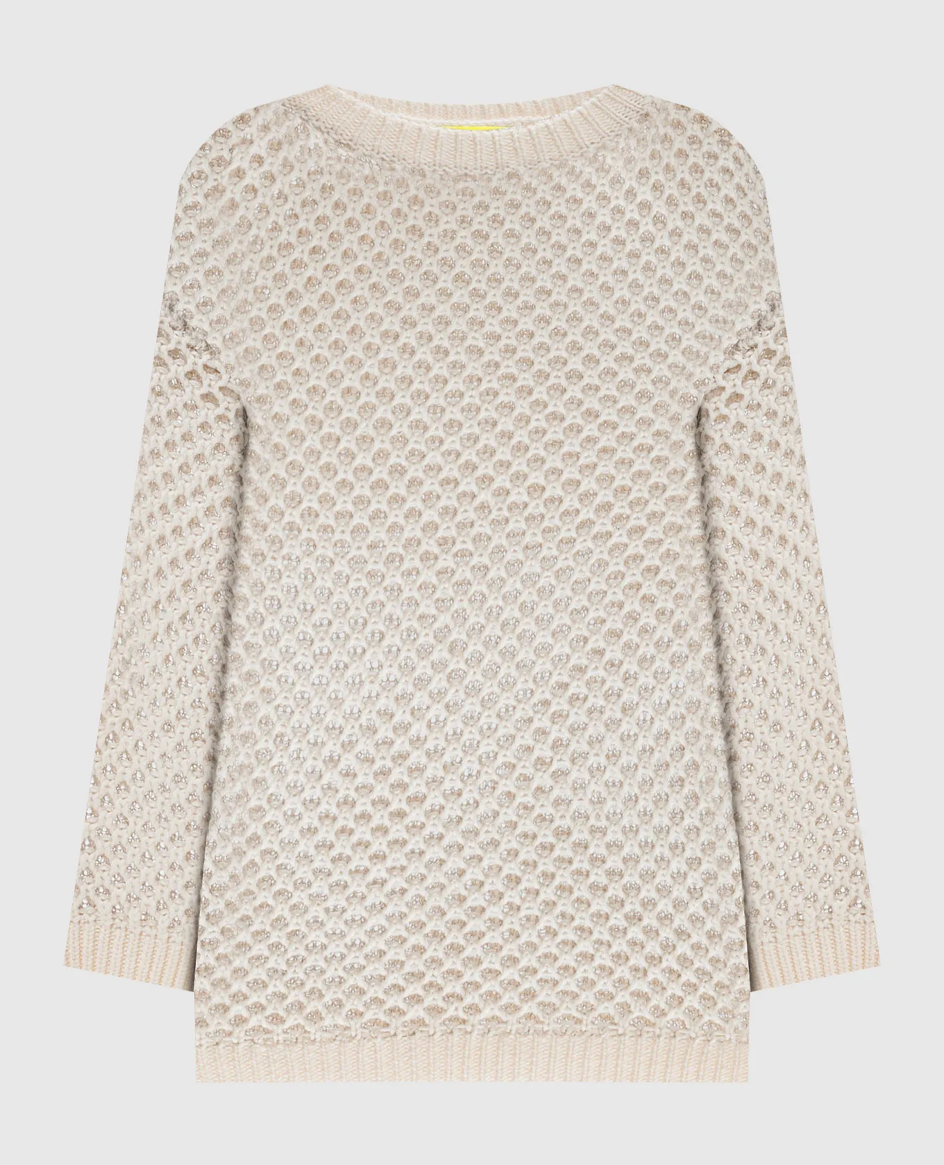 Twinset Actitude Maglia beige traforata con lana e lurex 242AM3580