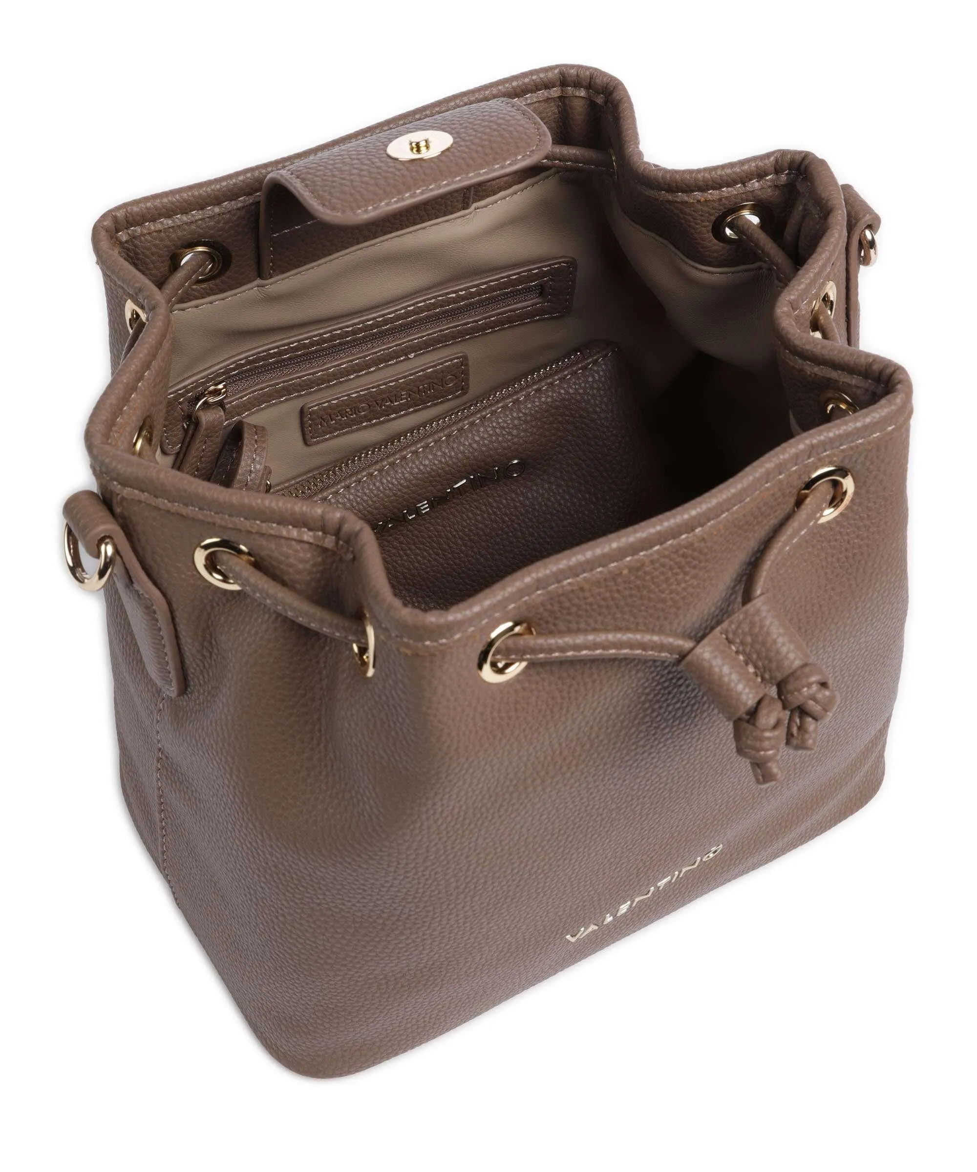  Valentino Bags Brixton Borsa a secchiello pelle sintetica taupe  