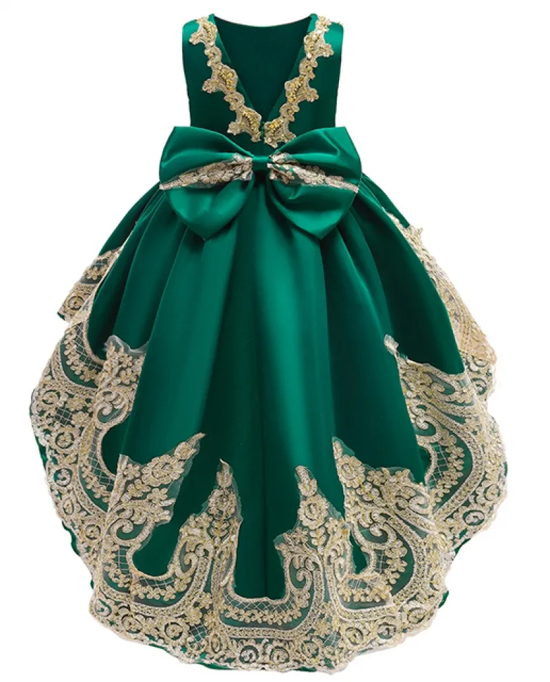 Vestito da ragazza 2 8t Abito con coda di pizzo Abito da banchetto Abito da sera Tutu Princ