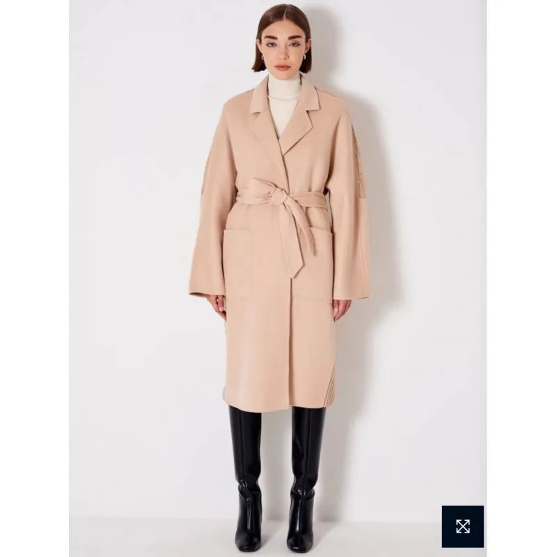 VICOLO cappotto retro' intrecciato BEIGE