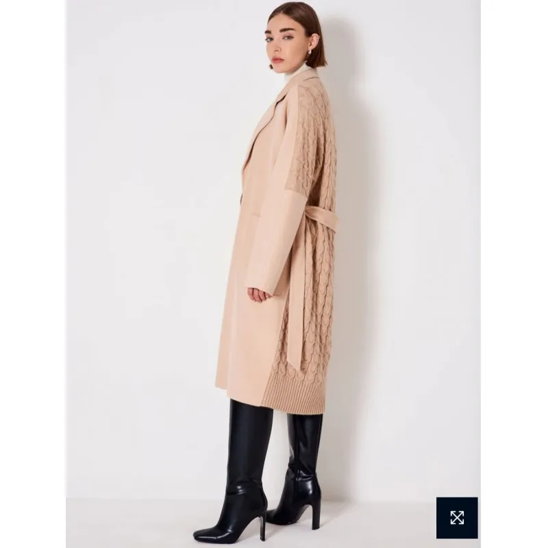 VICOLO cappotto retro' intrecciato BEIGE