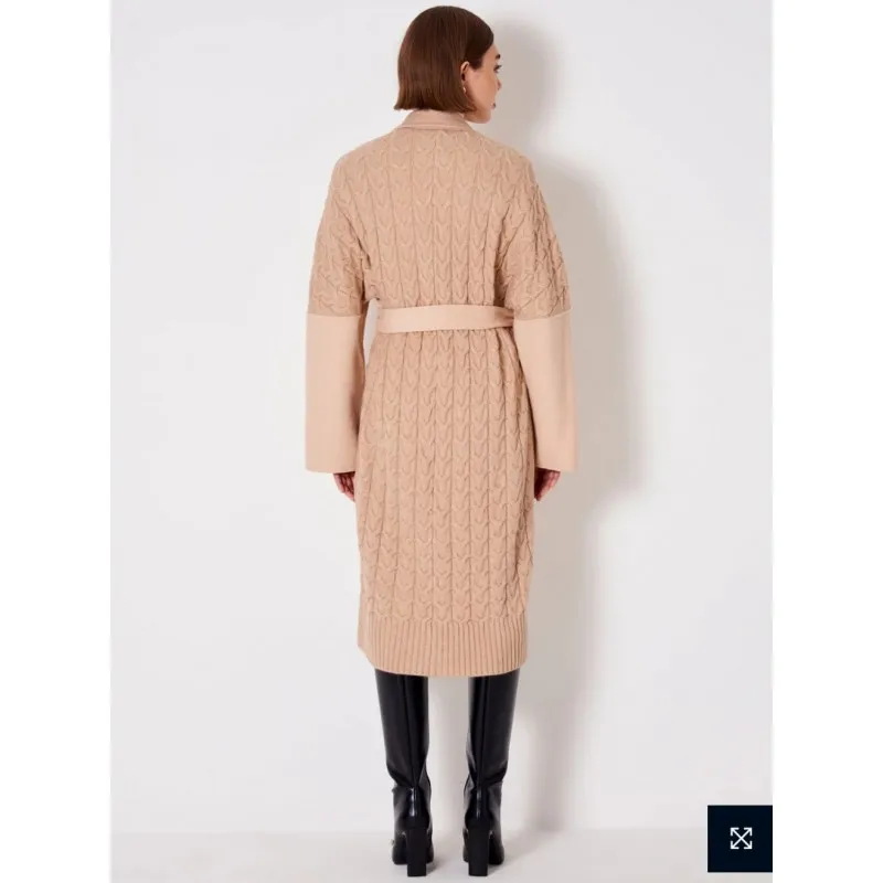 VICOLO cappotto retro' intrecciato BEIGE