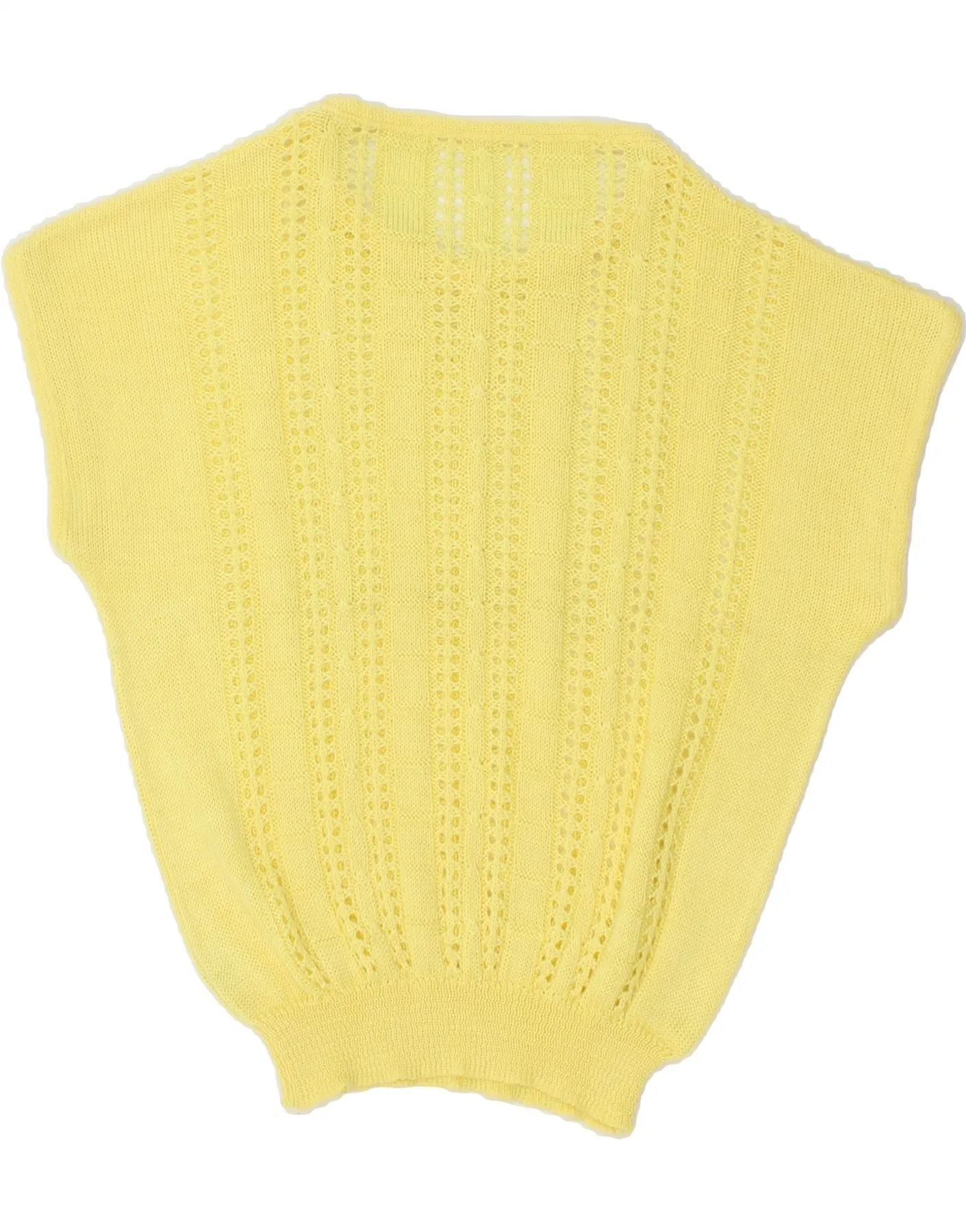 VINTAGE Womens Batwing Boat Neck Jumper Sweater UK 12 Medium Yellow