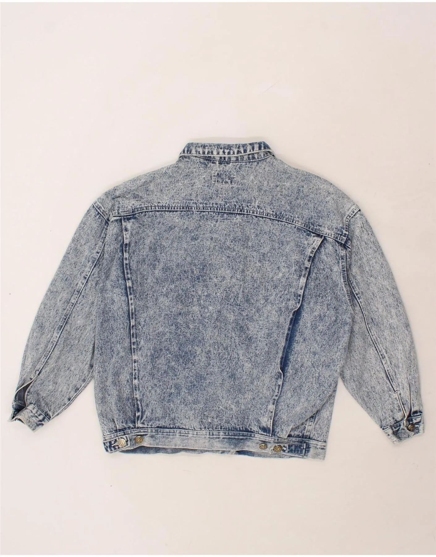 VINTAGE Womens Denim Jacket EU 40 Medium Blue Cotton