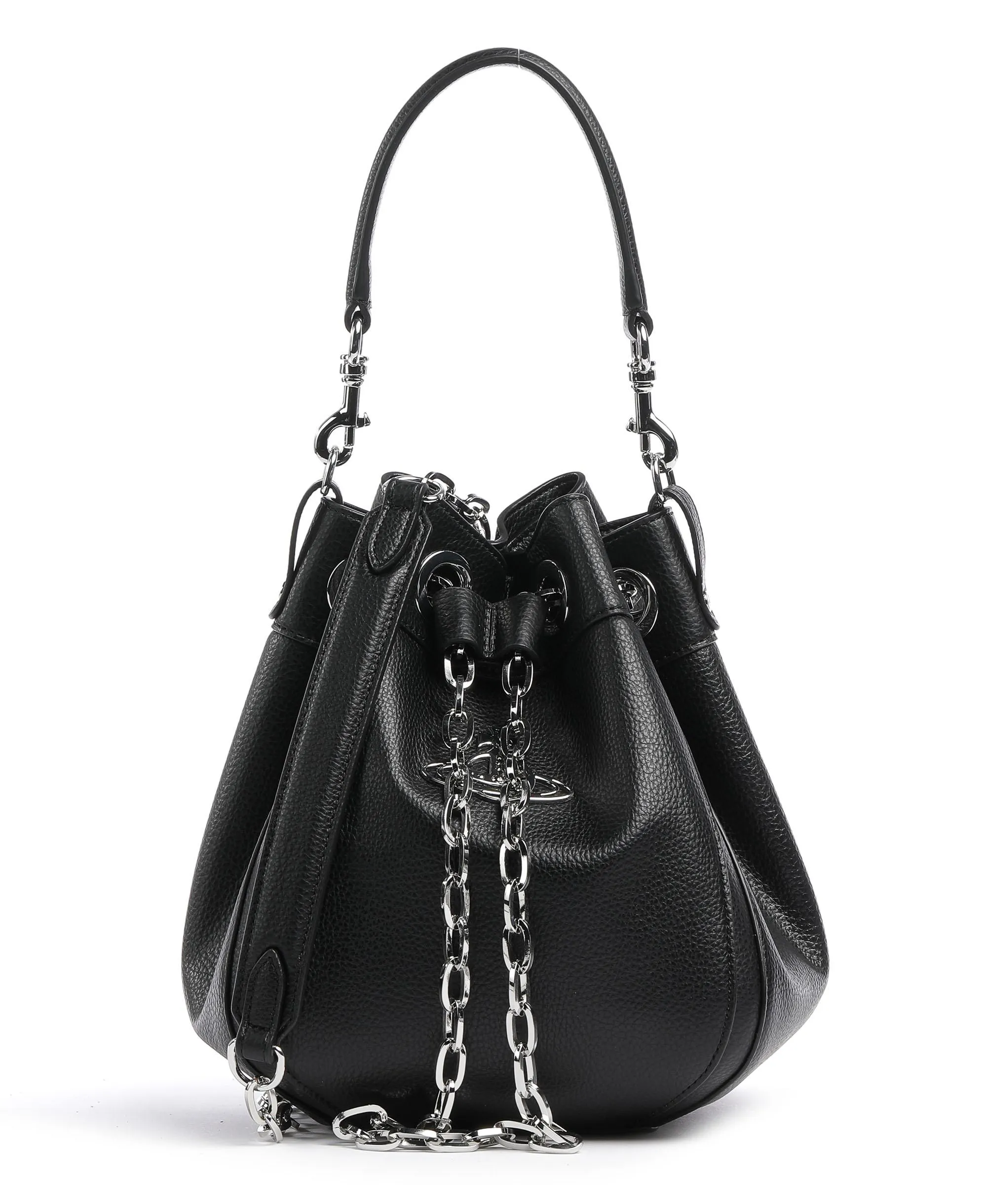  Vivienne Westwood Chrissy Re-Vegan Medium Borsa a secchiello pelle sintetica nero  