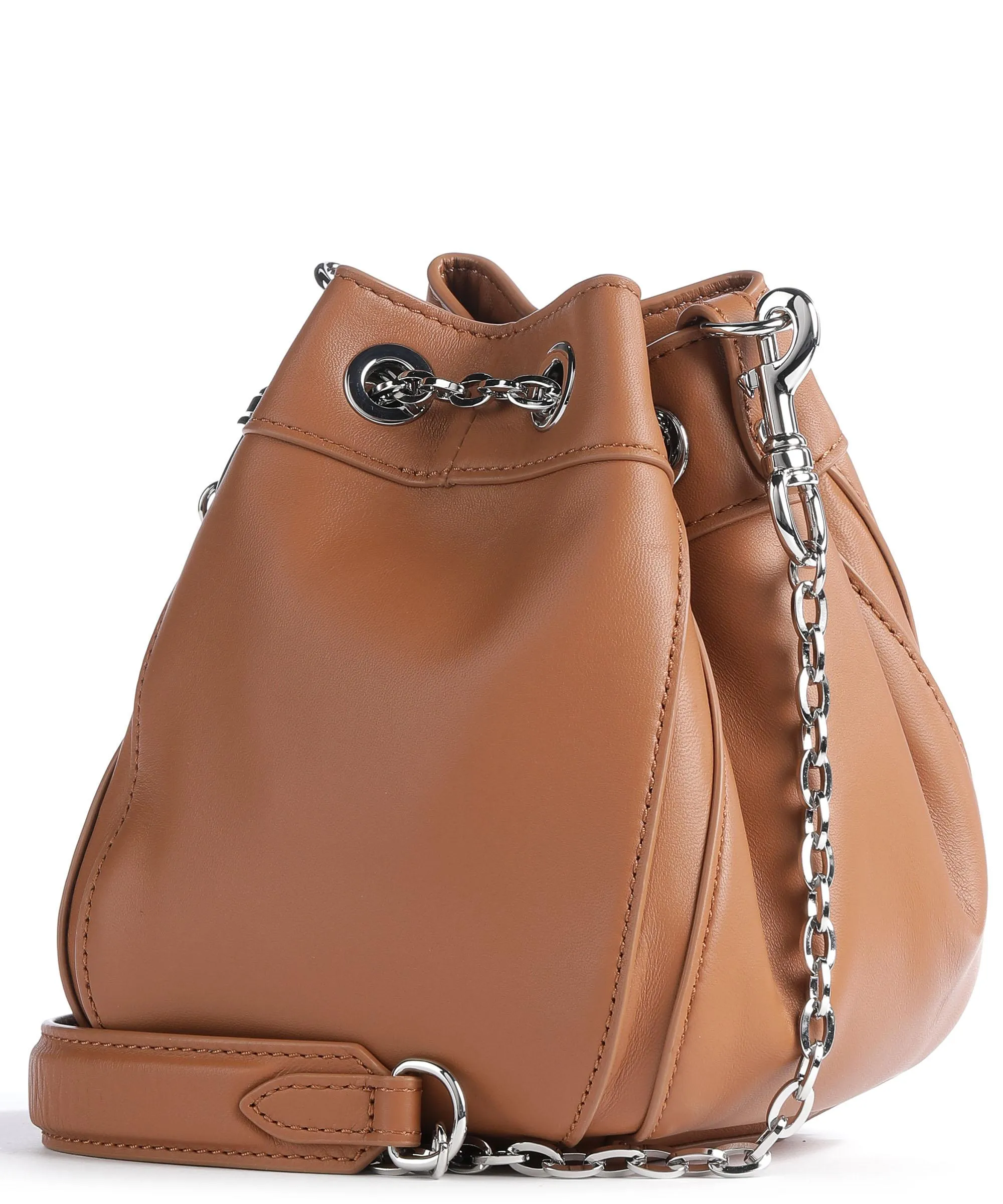 Vivienne Westwood Chrissy Small Borsa a secchiello cuoio di agnello tan  
