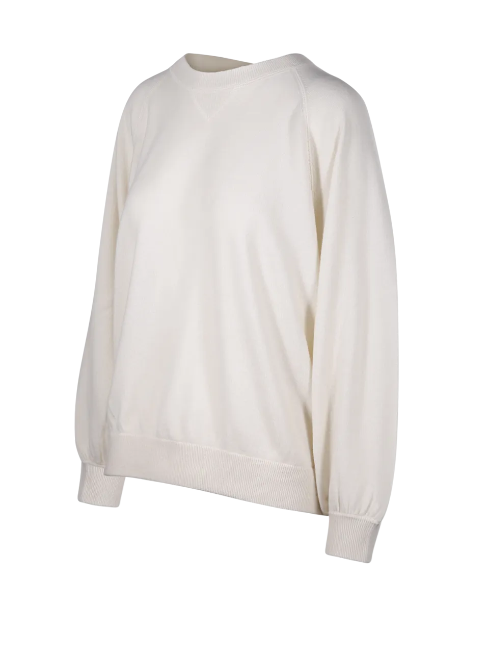 WOMAN CASHMERE COMPANY WHITE CASHMERE SWEATSHIRT