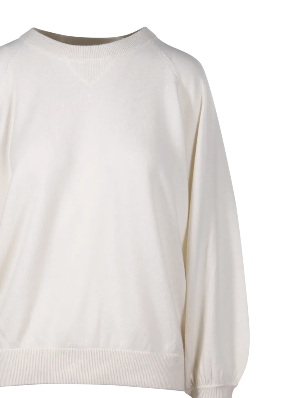 WOMAN CASHMERE COMPANY WHITE CASHMERE SWEATSHIRT