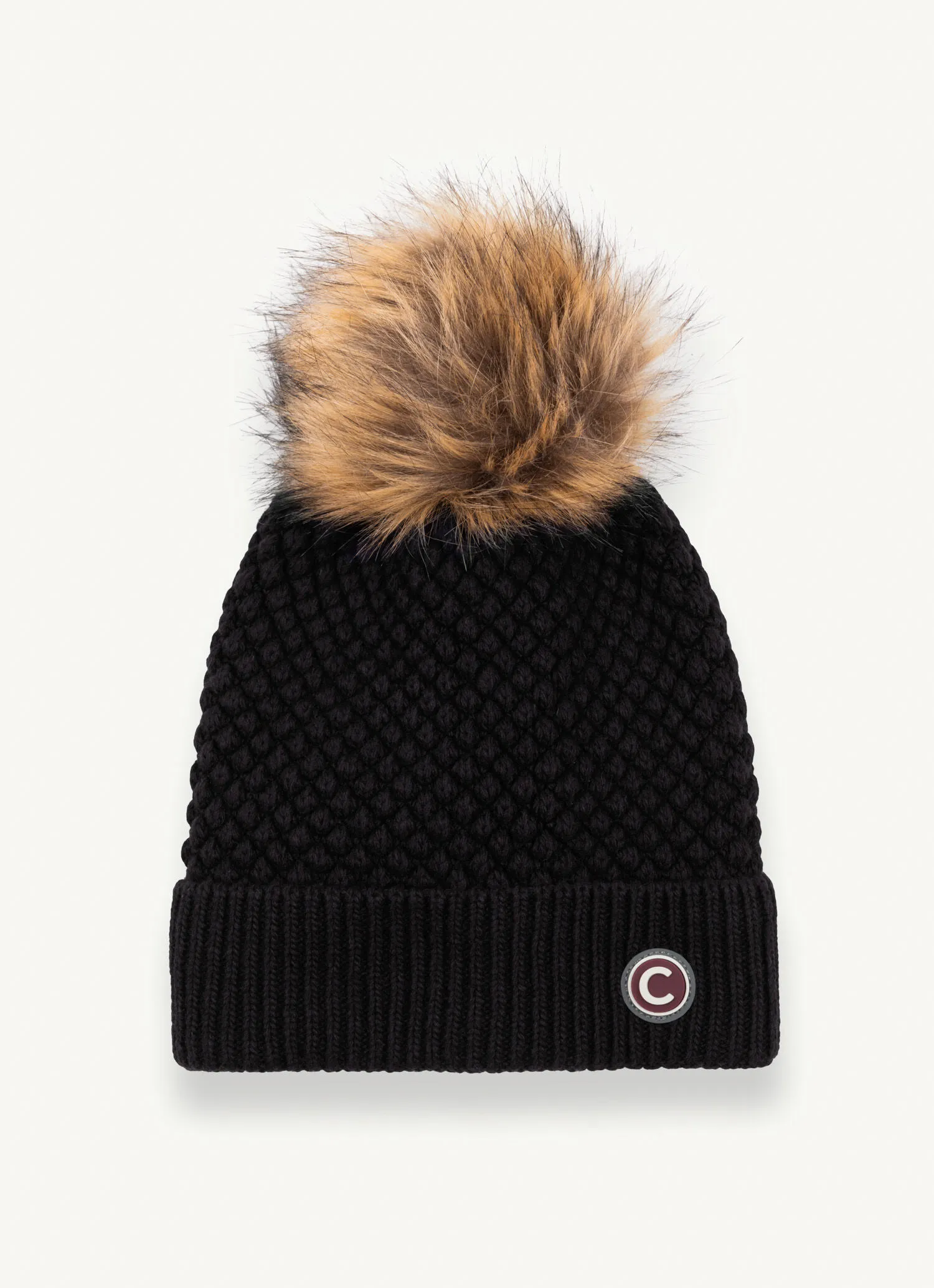 Women's hat with rice grain knit stitch