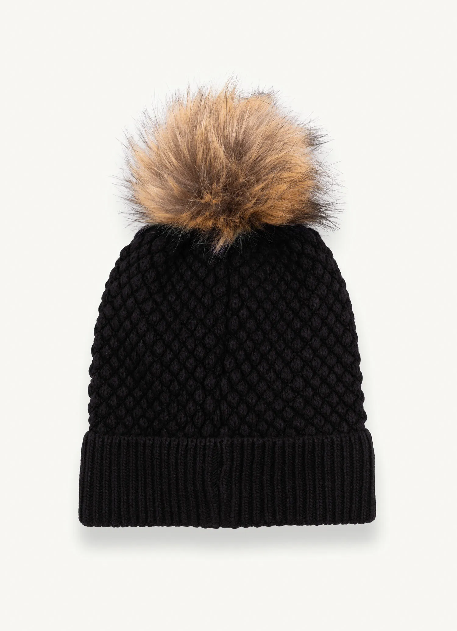 Women's hat with rice grain knit stitch