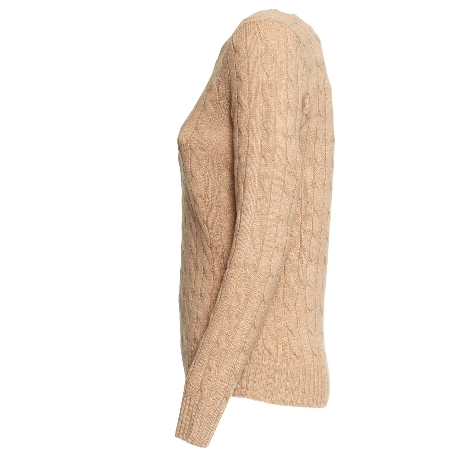 Wool And Cashmere Cable Knit Crew Neck Sweater