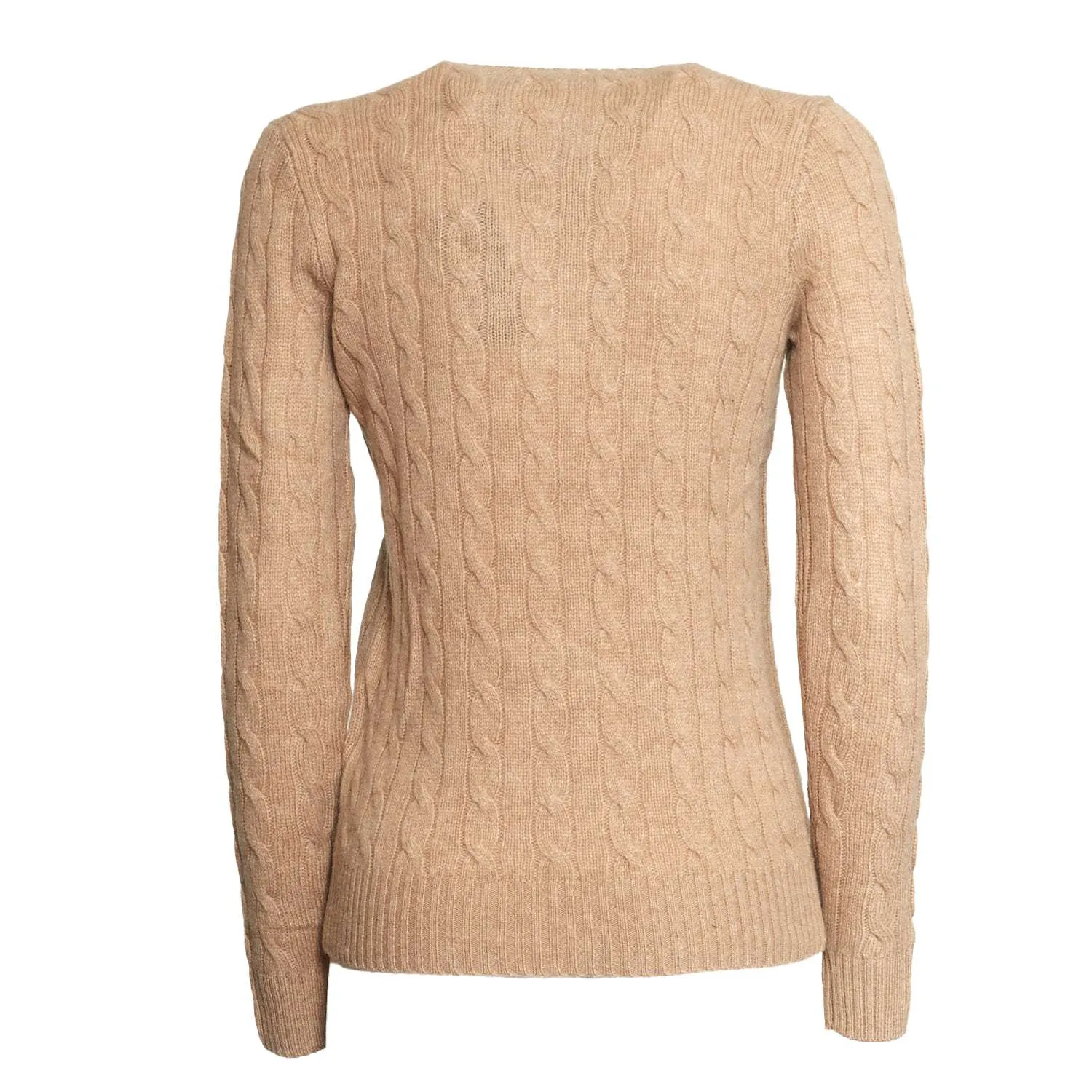 Wool And Cashmere Cable Knit Crew Neck Sweater