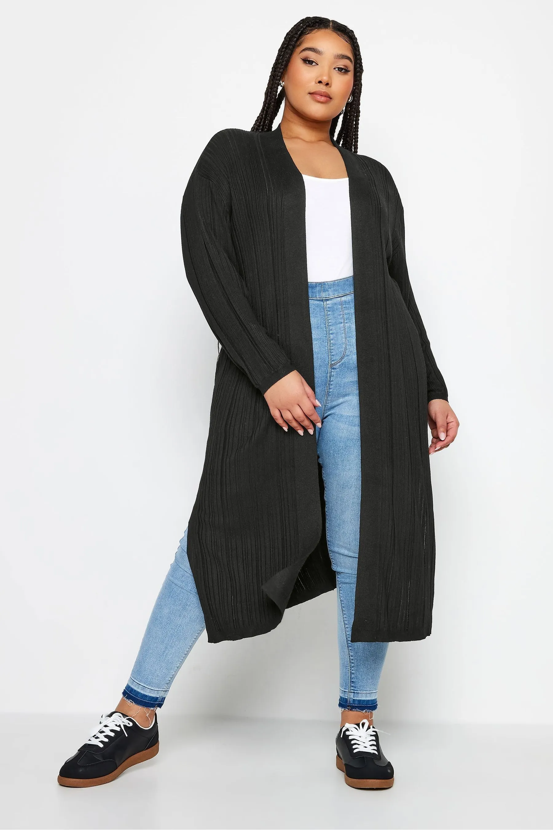 Yours Curve - Cardigan lungo a coste    