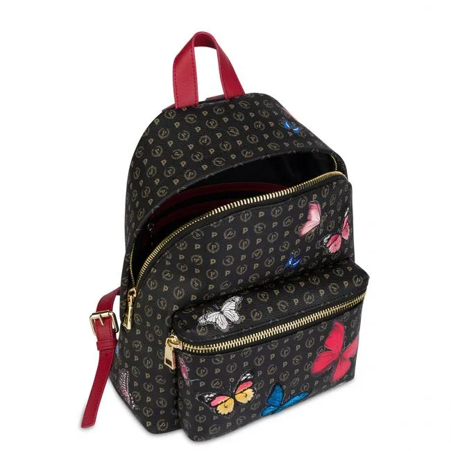 Zaino Donna POLLINI Linea Heritage Butterfly Nero Rosso