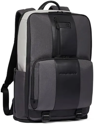     Zaino in pelle e tessuto pc 15,6 Piquadro