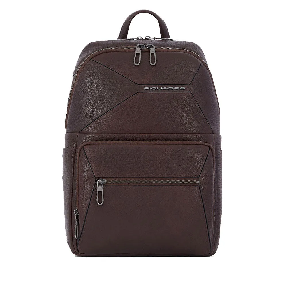 Zaino Uomo PIQUADRO porta Pc 14 in Pelle Colore Testa Moro Linea Rhino - CA6249W118