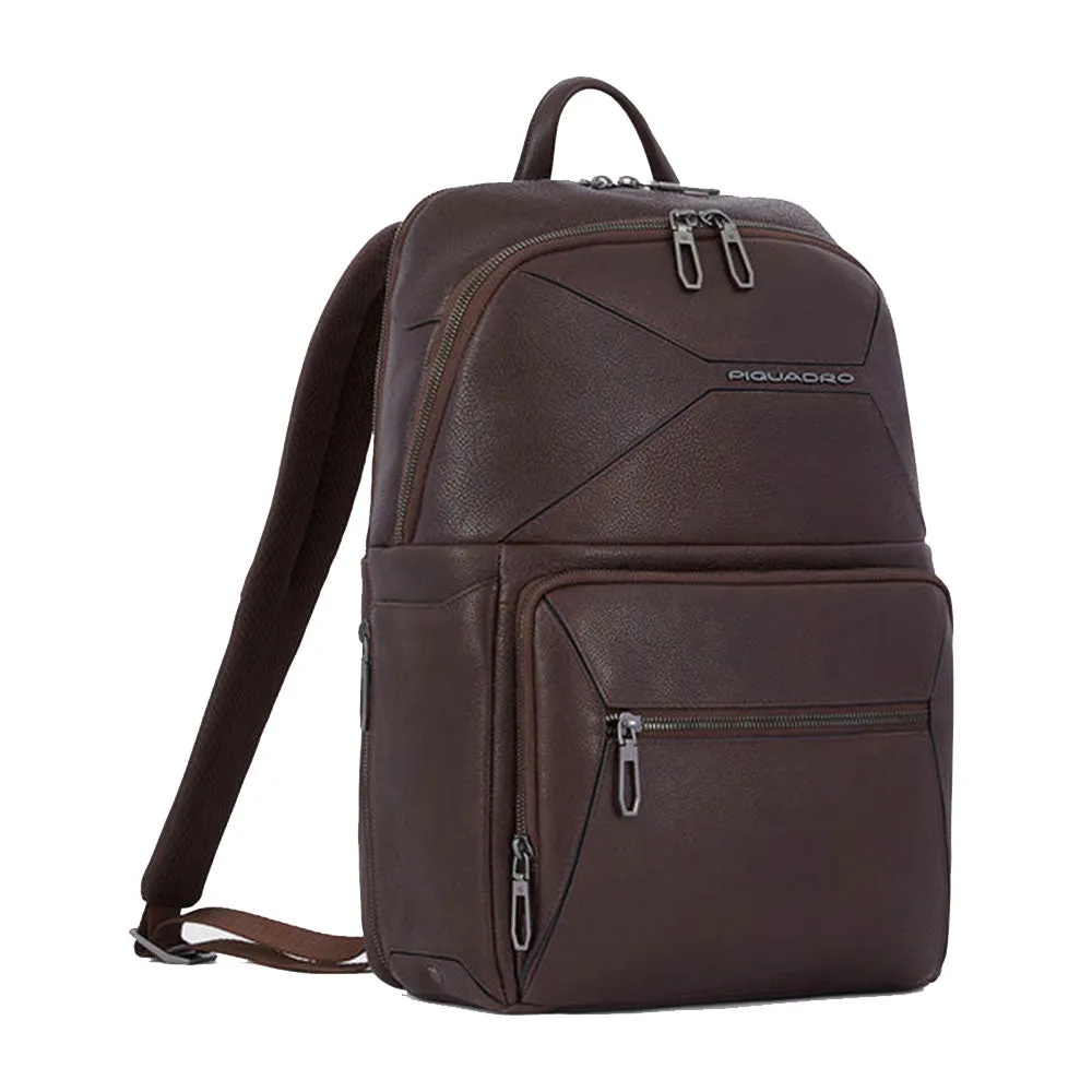 Zaino Uomo PIQUADRO porta Pc 14 in Pelle Colore Testa Moro Linea Rhino - CA6249W118