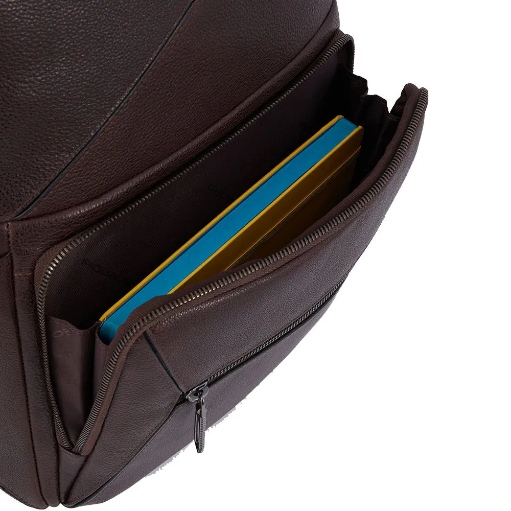 Zaino Uomo PIQUADRO porta Pc 14 in Pelle Colore Testa Moro Linea Rhino - CA6249W118