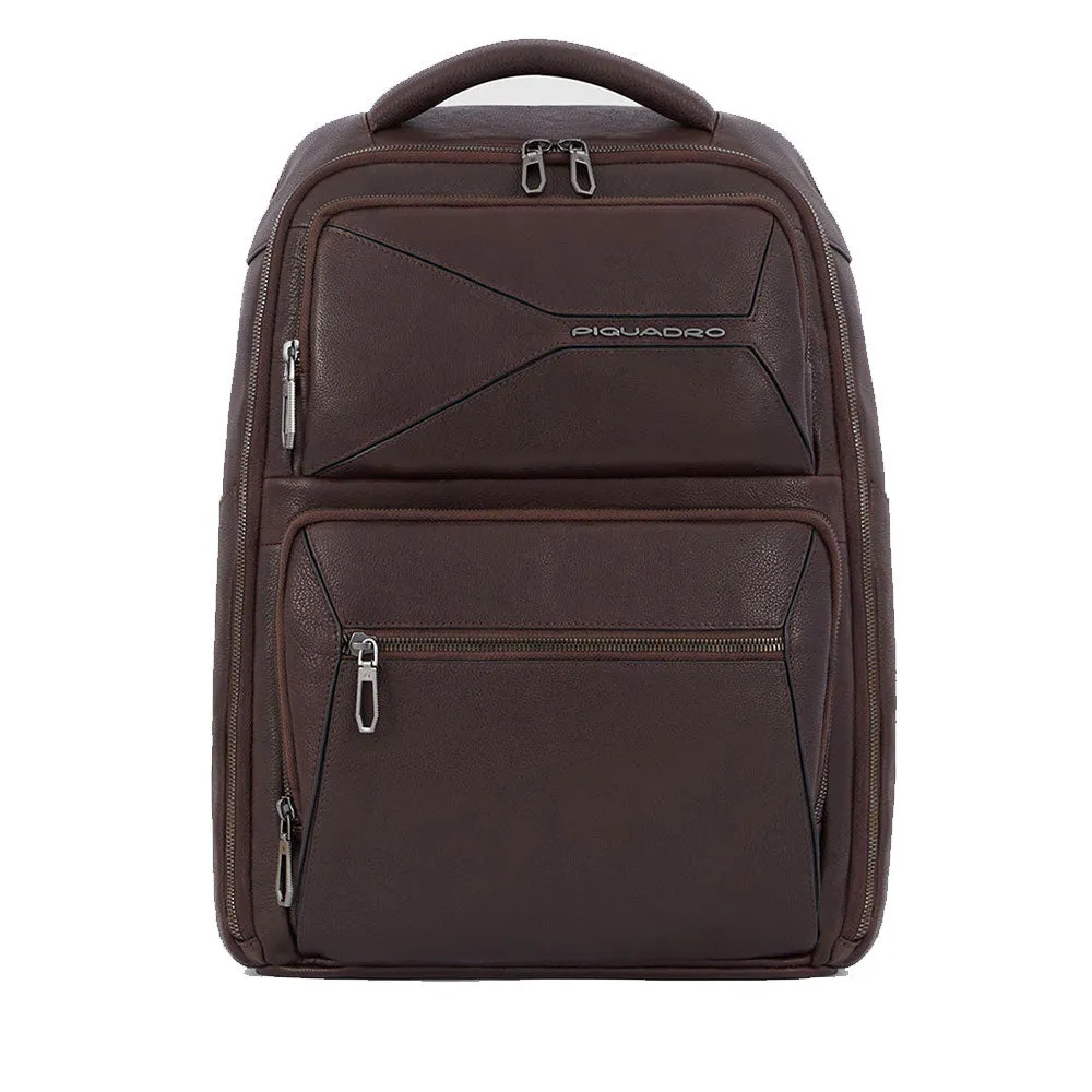 Zaino Uomo PIQUADRO porta Pc 15,6 in Pelle Colore Testa Moro Linea Rhino - CA6250W118